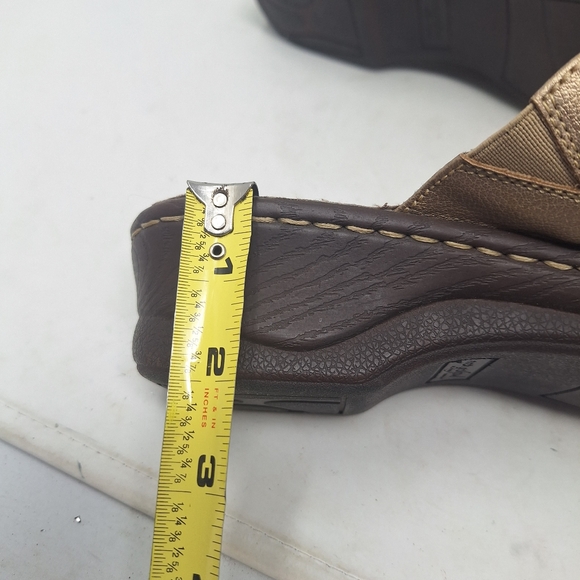 Natural Soul Naturalizer Gold Metallic Stone Jeweled Wedge Sandals Boho Size 10 - Picture 9 of 10